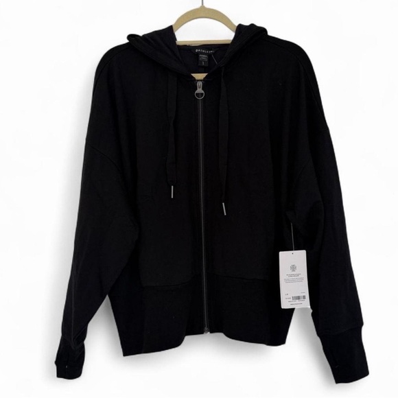 Athleta Black Zip Up Balance Sweatshirt Size L NWT - Picture 4 of 8